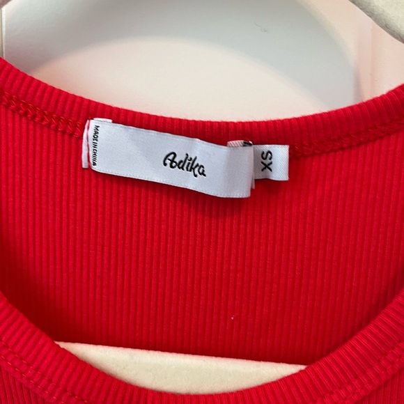 Red Ribbed Mini Dress - Picture 2 of 4